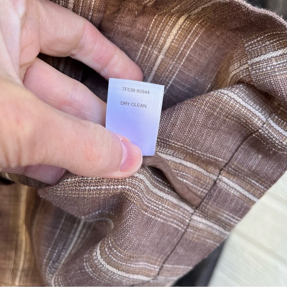 Pendleton Linen Blend Striped Button Blazer Jacket In Browns Sz M - Picture 9 of 14